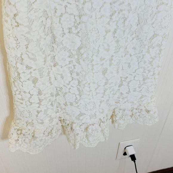 Anthropologie STORIA White Lace Learn to Love Bridal Party Rehearsal SZ Small - Picture 7 of 12